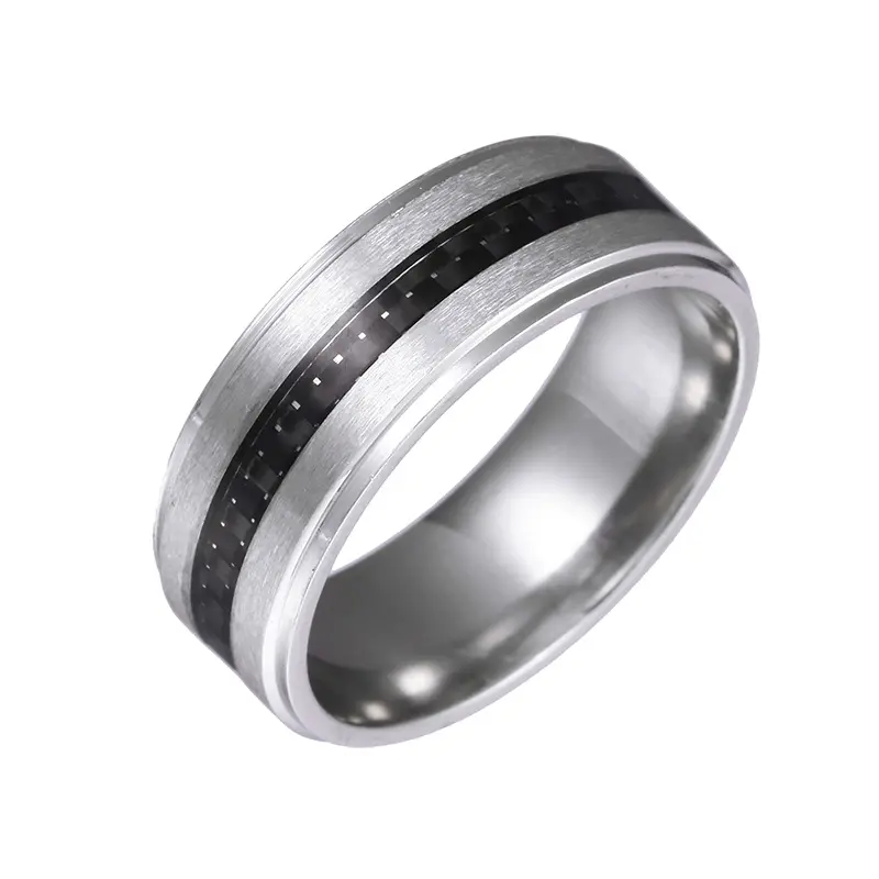 [ring140] Silver Stainless Steel Round Men's Ring - Size #11