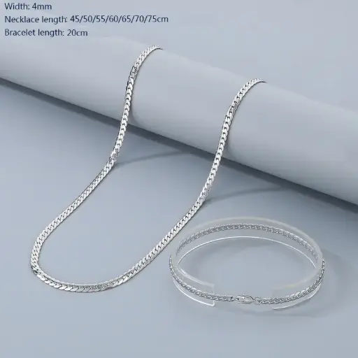 [neck141] 4mm Steel Color Titanium Steel Snake Bone Necklace 