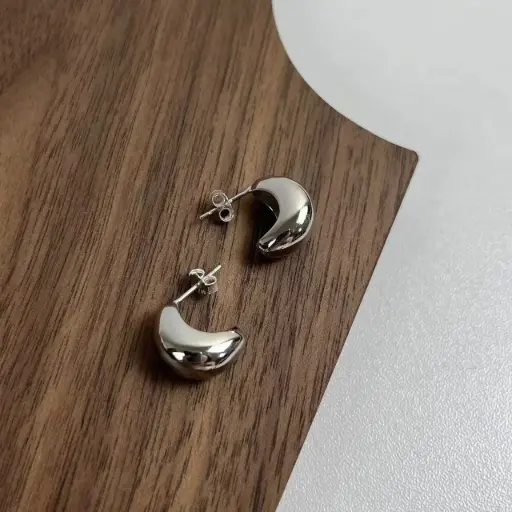 [ear21] Stainless Steel Teardrop Earrings 
