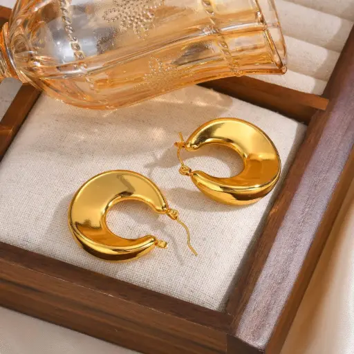[ear69] Stainless Steel Round Earrings
