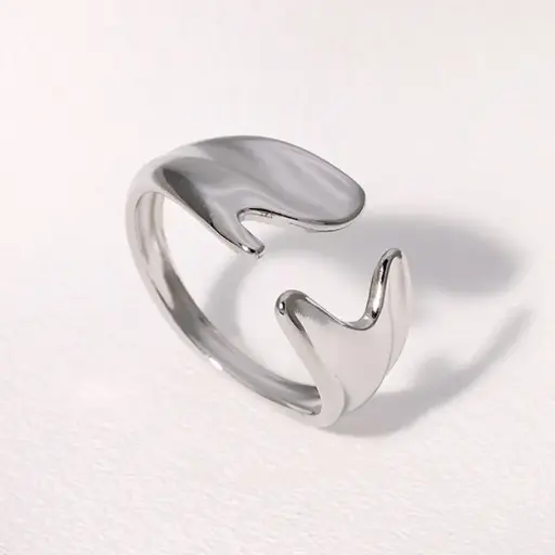 [ring163] Steel Stainless Steel Irregular Open Ring