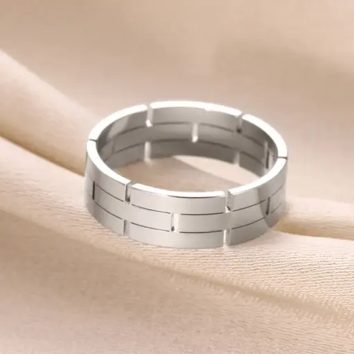 [ring166] Stainless Steel Geometric Hollow Ring