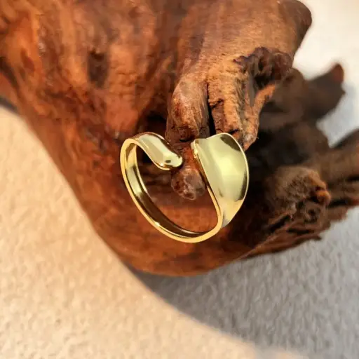 [ring170] Gold Stainless Steel Irregular Ring