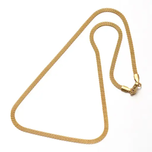[neck150] Gold Stainless Steel mesh necklace