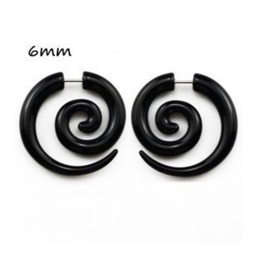 Black Acrylic Spiral studs