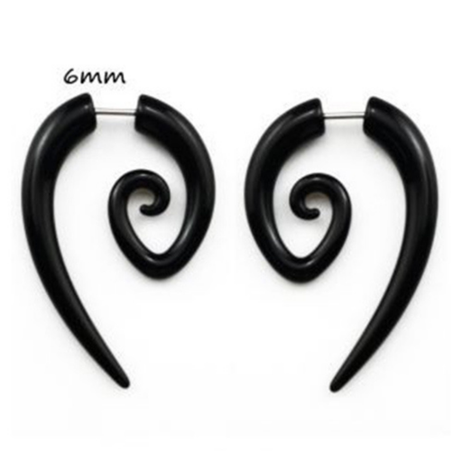 Black Acrylic Spiral studs
