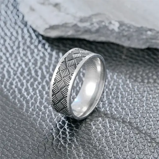 [ring198] 304 Stainless Steel Engraved - #11