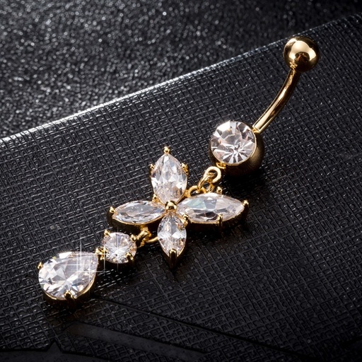 [AJEW-EE0004-17] Flower Belly Ring