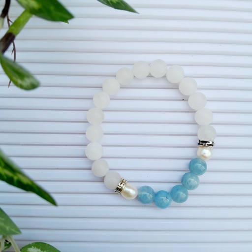 [gsb64] Stretch Bracelet with Natural Stone Beads