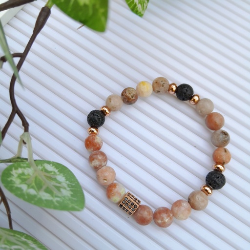 [gsb57] Stretch bracelet with natural stone beads