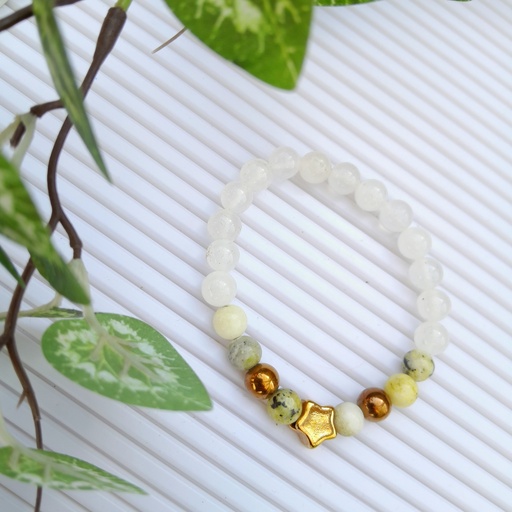 [gsb62] Stretch Bracelet with Natural Stone Beads