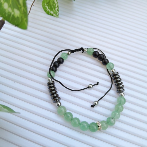 [gsb69] Slider bracelet with natural green aventurine stones