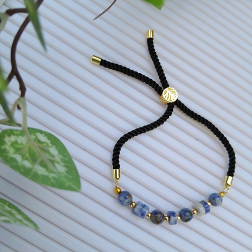 [gsb73] Slider bracelet with natural sodalite stones