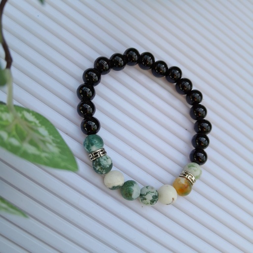 [gsb37] Stretch Bracelet with Natural Stone Beads