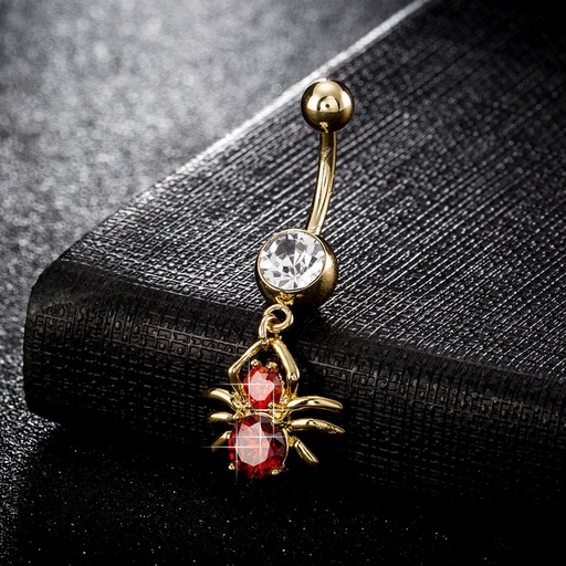 [AJEW-EE0003-04D] Spider Charm Belly Ring 
