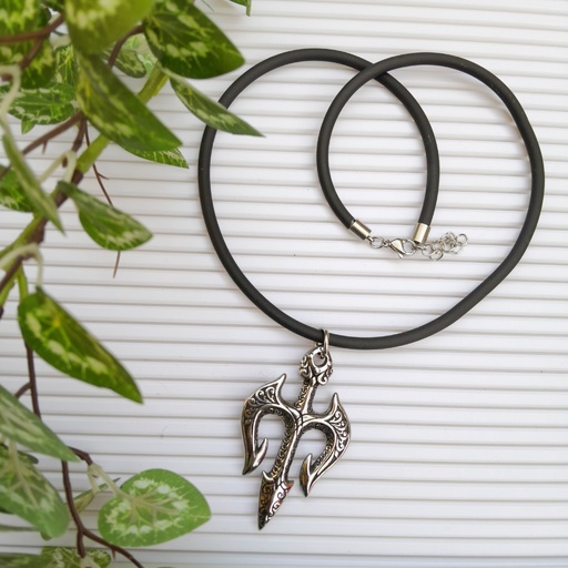[STAS-D091-01AS] Stainless Steel Tridant Necklace