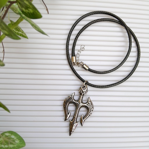 [STAS-D091-01AS] Stainless Steel Tridant Necklace