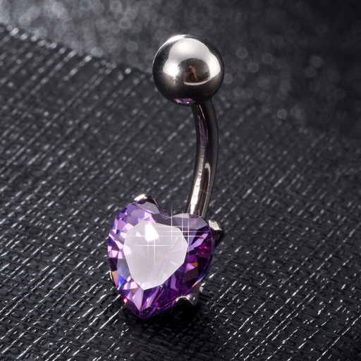 [bel15] Purple Heart Belly Ring 