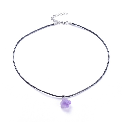 [X-NJEW-E146-01] Natural Amethyst Pendant Necklace