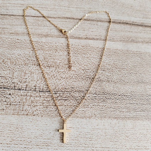 [neck41] Gold Titanium Steel Cross Necklace