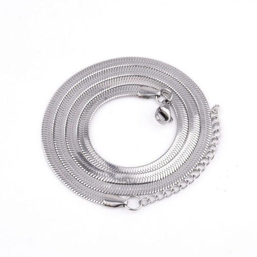 [ASUE15647] Silver 45cm Stainless Steel Blade Chain Necklace