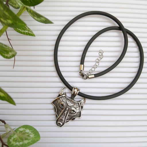 [N21661] Stainless Steel Big Wolf Head Necklace