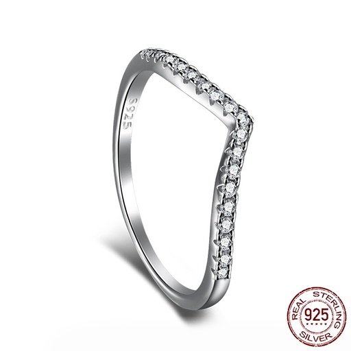 [ring02] Sterling Silver V-Shape Ring - US Size 7(17.3mm)
