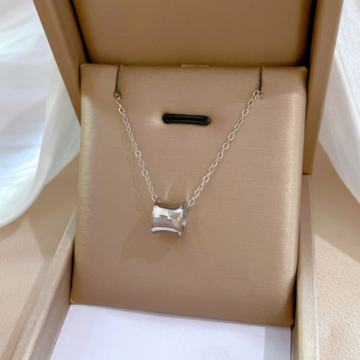 [U07177] Silver Titanium Steel Geometric Small Waist Necklace