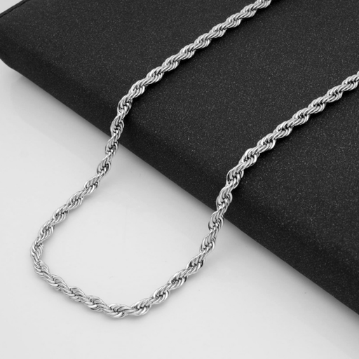 [neck79] 304 Stainless Steel Rope Chain Necklaces, Stainless Steel Color, 17.7 inch(45cm), 2.3mm