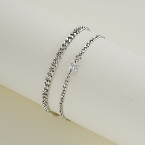 [brace03] Heart Chain Bracelet 2-piece Set