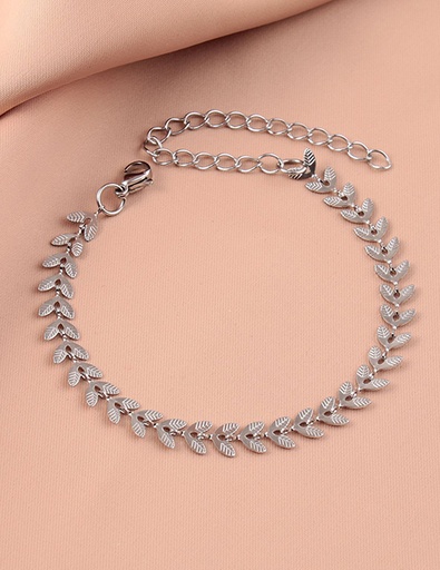 [brace04] Stainless Steel Leaf Bracelet
