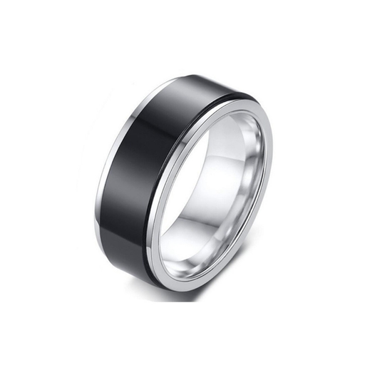 [Q46892] Black Rotation Ring Titanium Steel Ring - Size #13