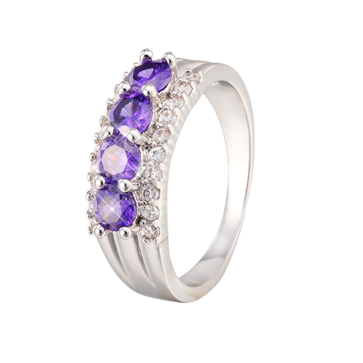 Stainless Steel Ring with cubic zirconia stone - Size #