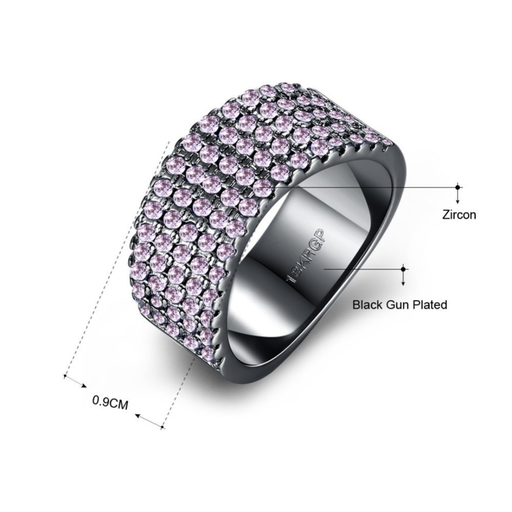 Stainless Steel Ring with cubic zirconia stones