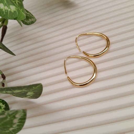 [X-KK-T056-110G-NF] Brass Dangle Earrings, Nickel Free, Teardrop, Real 18K Gold Plated
