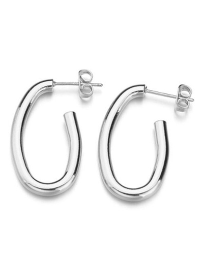 [ear09] Stainless steel oval earrings