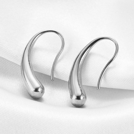 [ear13] Titanium Steel Curved Drop Earrings