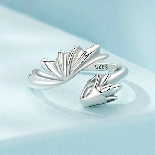 [ring12] 925 Sterling Silver Flying Dragon Open Ring