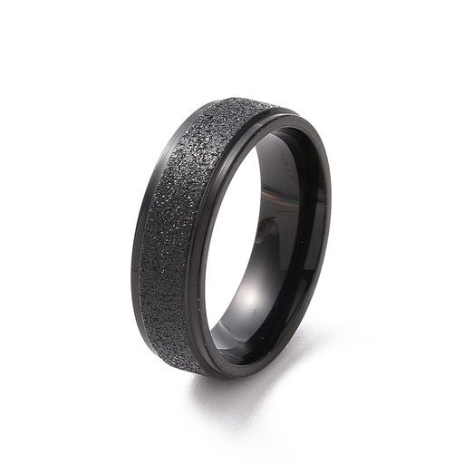 Black Stainless Steel Ring textured - size #7