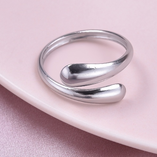 [ASUF72526] Stainless Steel Curved Geometric Open Ring