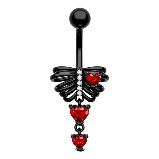 [bel28] Belly Button Ring 1.6x10mm Stainless Steel with Zirconium stones 