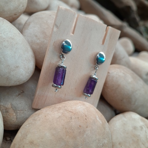 Amethyst dangle studs