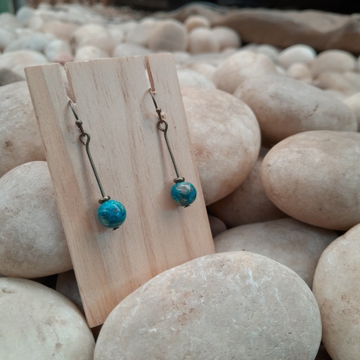 Natural ocean agate dangle earring hooks